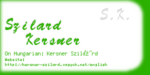 szilard kersner business card